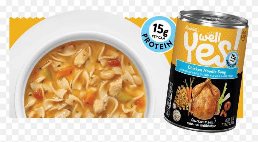 1369x709 Campbells Well Yes Soup Chicken Noodle Well Yes Campbells, Bowl, Meal, Food HD PNG Download