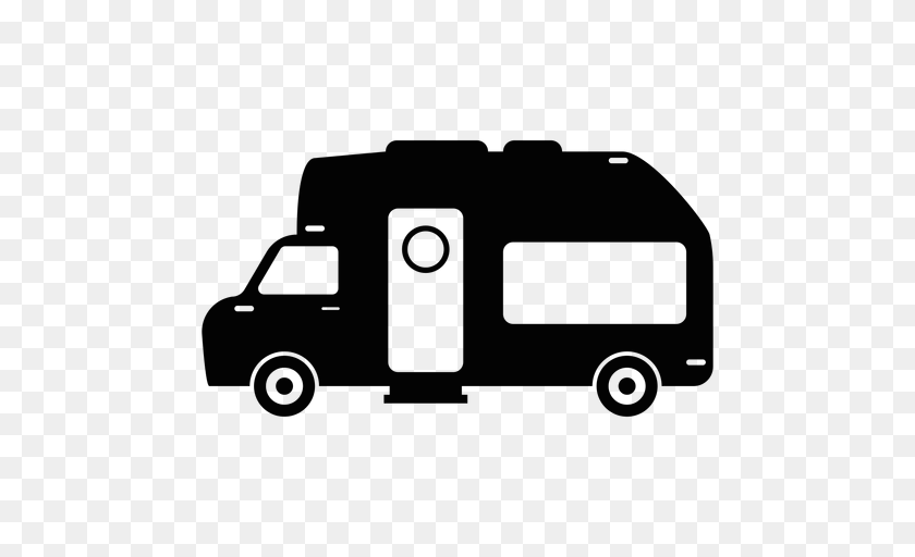 Camper Van Flat Icon, Transportation, Vehicle, Caravan, Disk Sticker PNG