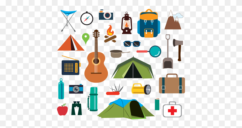 445x386 Camping Camping, Guitar, Leisure Activities, Musical Instrument HD PNG Download