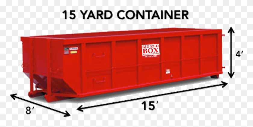 1060x493 Can Hold About 4 Truckloads Of Space At Approximately 15 Yard Roll Off Dumpster, Shipping Container, Freight Car, Vehicle HD PNG Download
