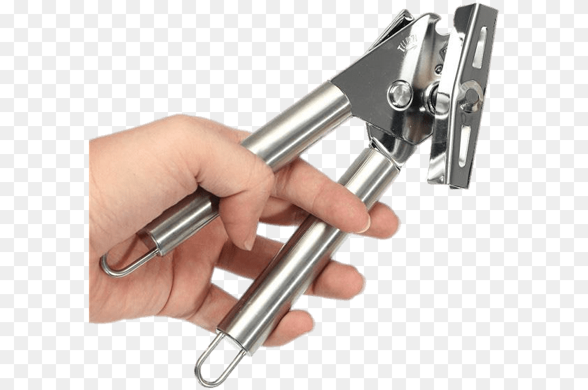 588x557 Can Opener In Hand Tin Openers Kitchen Tools, Device, Can Opener, Tool, Smoke Pipe Sticker PNG