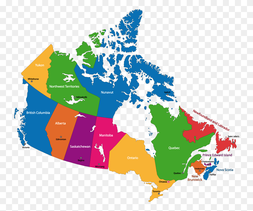 748x643 Canada Canada Provincial Capitals Map, Diagram, Plot, Poster HD PNG Download