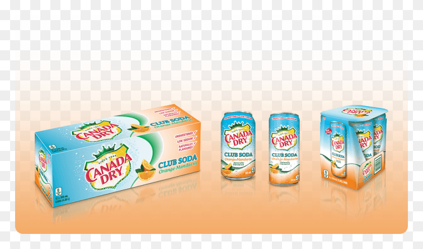 1002x560 Canada Dry Orange Mandarin Club Soda Products In A Canada Dry Club Soda Flavours, Tin, Can, Snack HD PNG Download