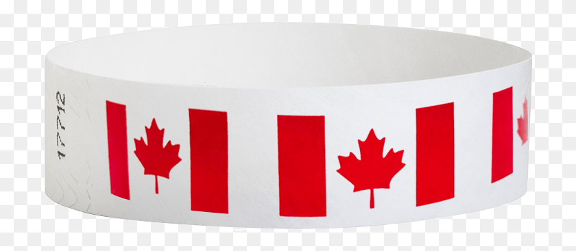 714x307 Descargar Png Bandera De Canadá 34 Tyvek Pulseras Bandera De Canadá, Texto, Primeros Auxilios, Cojín Hd Png