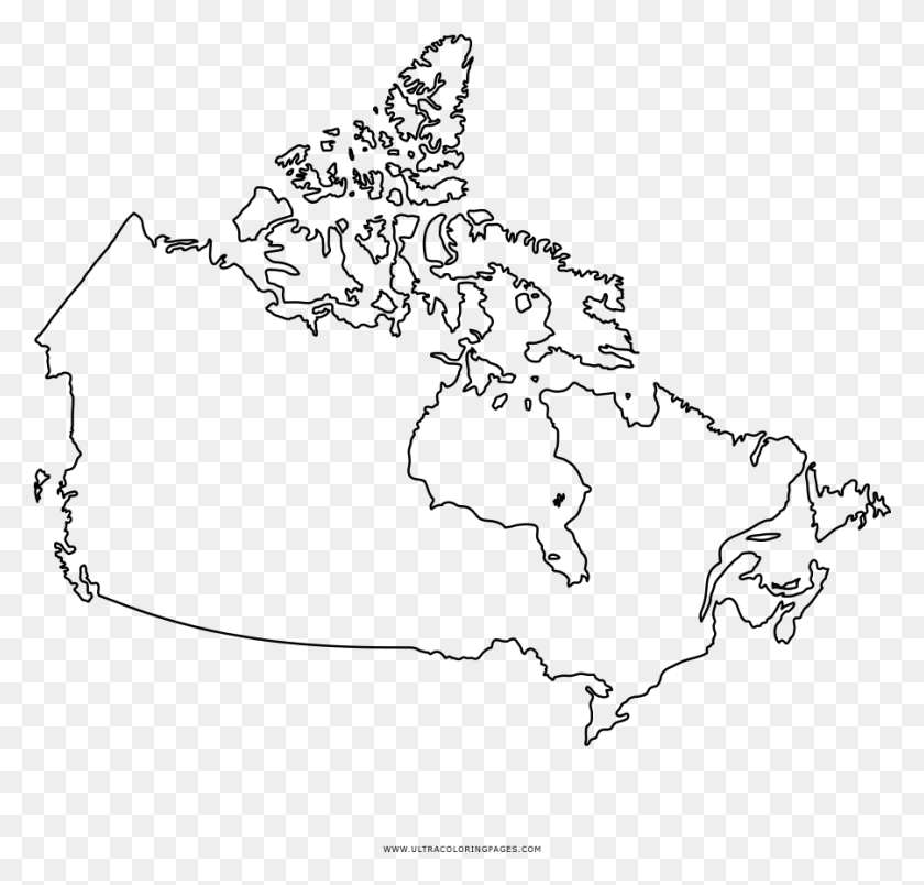 901x860 Mapa De Canadá Para Colorear Región De Los Apalaches Mapa De Canadá, Gris, World Of Warcraft Hd Png