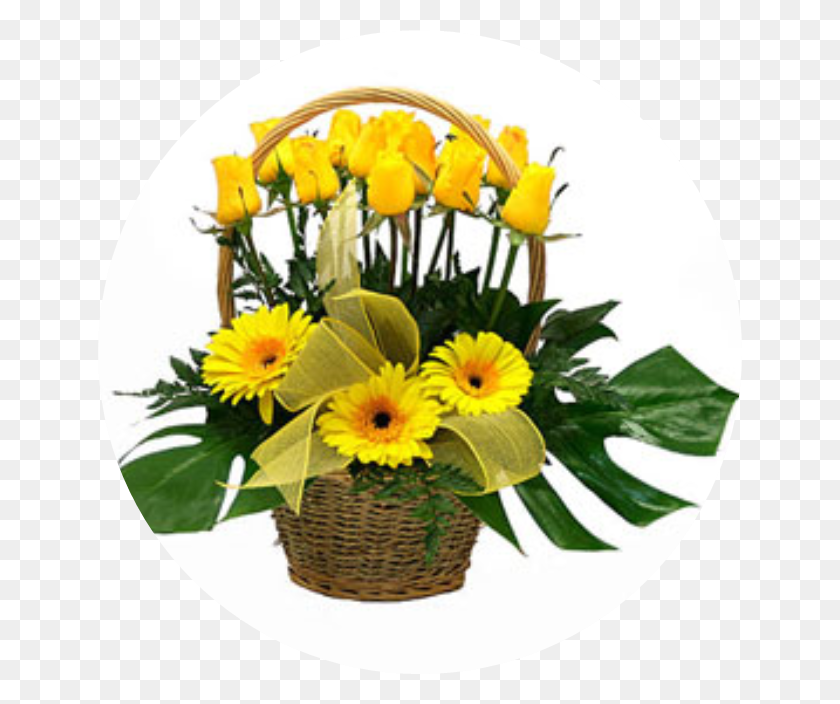 644x644 Canasta Con Flores Amarillas Tu Amistad Son Gotas De Agua Que Riega Mi Vida, Plant, Flower, Blossom HD PNG Download