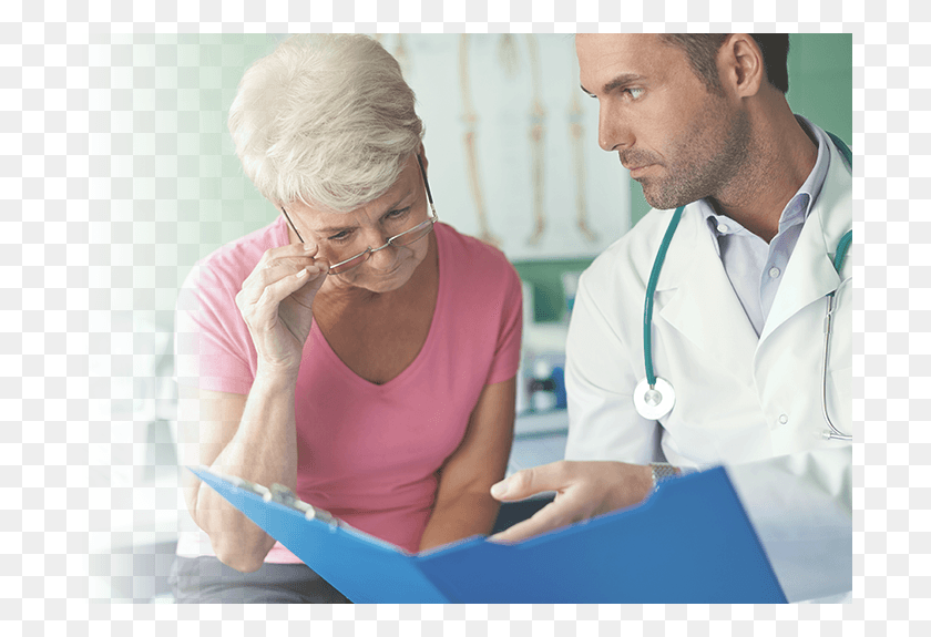 698x515 Cancer Consultation Between Patient And Doctor Medical Doctors In Lung Cancer, Person, Human, Glasses HD PNG Download