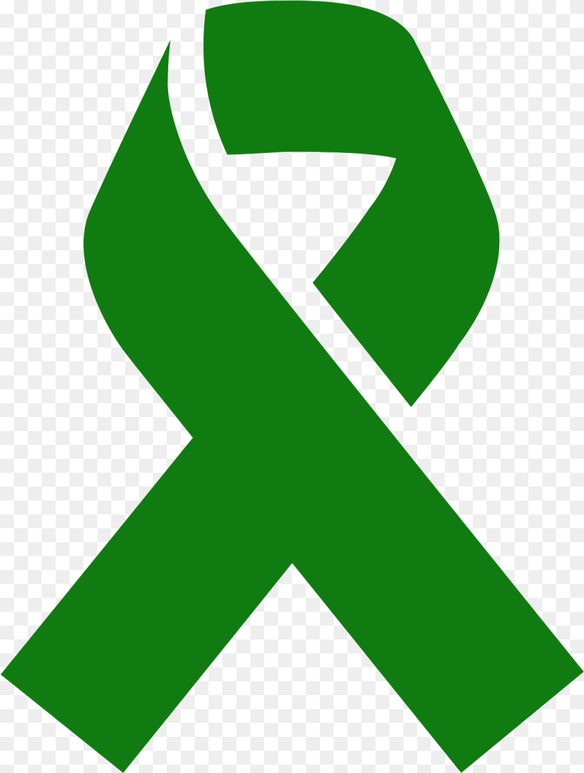 1191x1577 Cancer Ribbon Icon Clipart Charity Ribbon Icon, Green, Symbol, Alphabet, Ampersand Transparent PNG