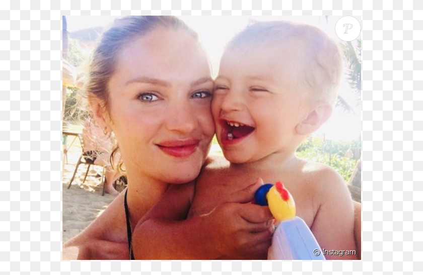 594x487 Candice Swanepoel Et Son Fils Anac Sur Une Photo Publie Candice Swanepoel And Baby, Face, Person, Laughing HD PNG Download