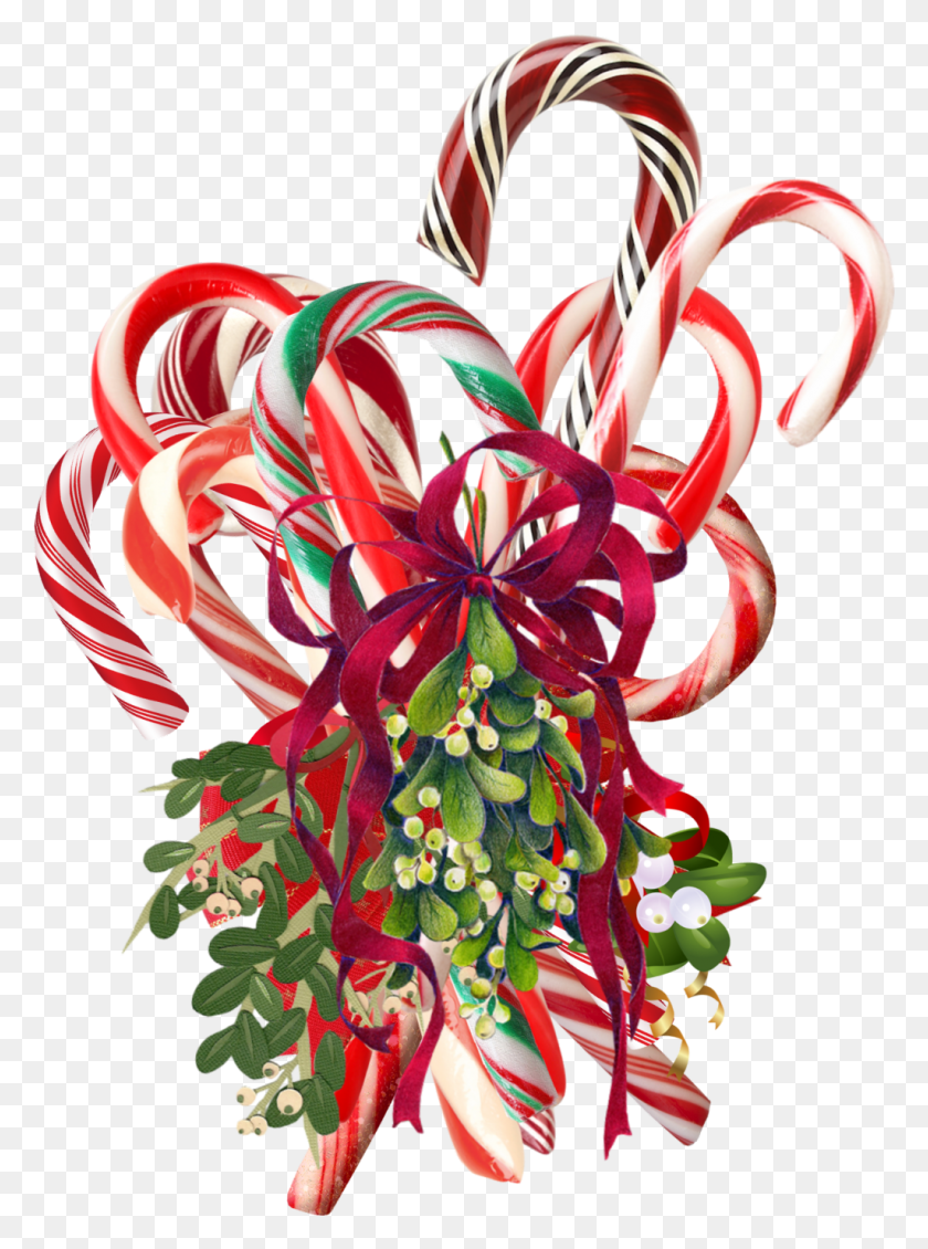1024x1406 Candy Canes Mistletoe Christmas Candy Cane, Graphics, Pattern HD PNG Download