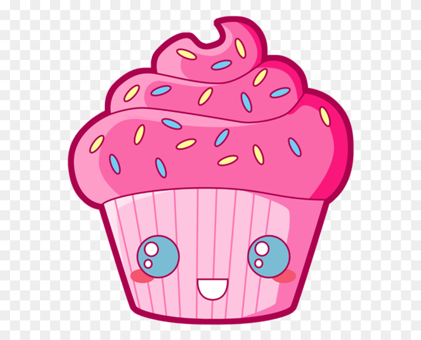 574x619 Candy Clipart Kawaii Dibujos De Cupcakes Animados, Cupcake, Cream, Cake HD PNG Download