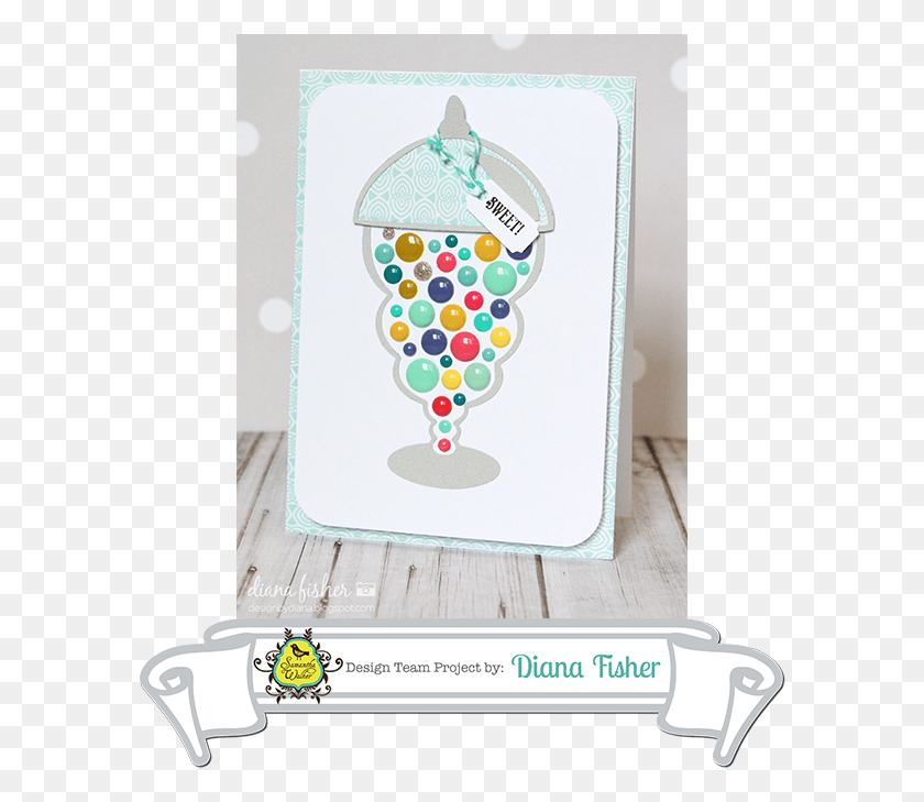 588x669 Candy Jar Card By Diana Party Favor, Text, Ball, Greeting Card HD PNG Download