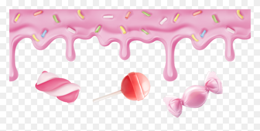 1024x479 Candy Lollipop Dripping Chocolate Strawberry Cute Candy, Purple, Food, Mouth HD PNG Download