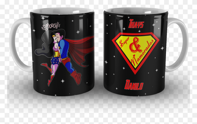 1501x899 Caneca Dia Dos Namorados Superman E Mulher Maravilha Coffee Cup, Tin, Can, Beverage HD PNG Download