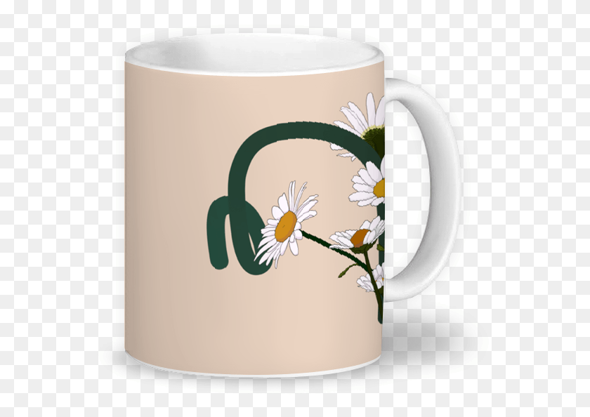 578x534 Caneca Monograma Floral M De Eveline Pezzinina Coffee Cup, Cup, Milk, Beverage HD PNG Download