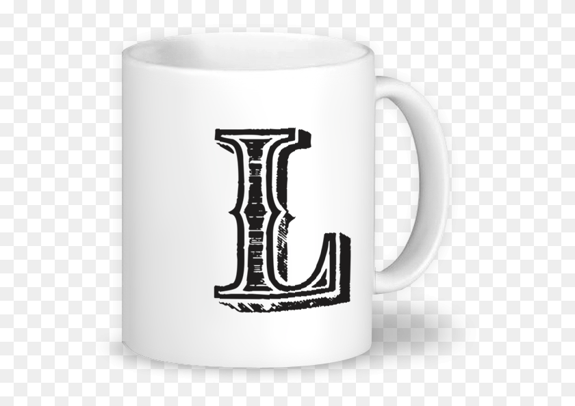 Caneca Monograma L Design, Coffee Cup, Cup, Stein HD PNG Download