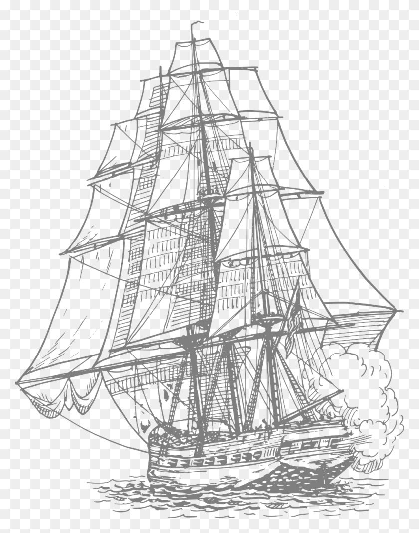 989x1280 Cannon Fire Pirate Ship Image Pirate Ship Clip Art Black And White, Spire, Tower, Architecture HD PNG Download