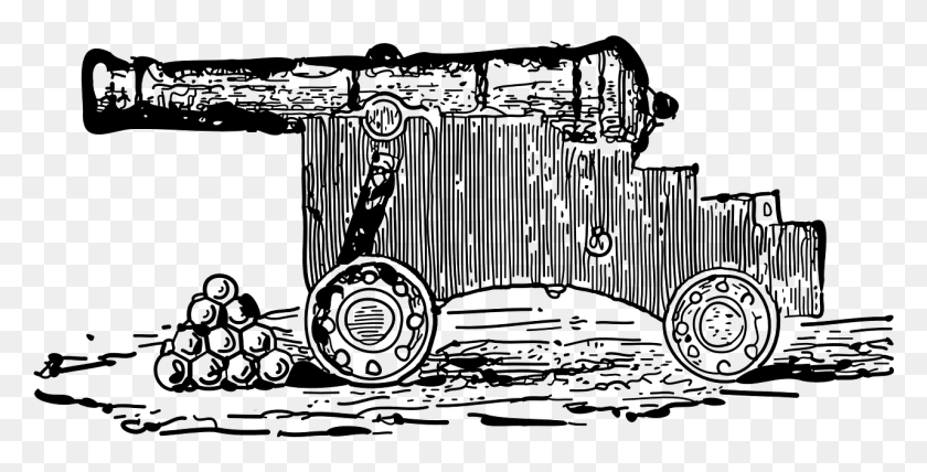 1281x605 Cannon Weapons Artillery Gun Image Medieval Cannon Drawing, Gray, World Of Warcraft HD PNG Download