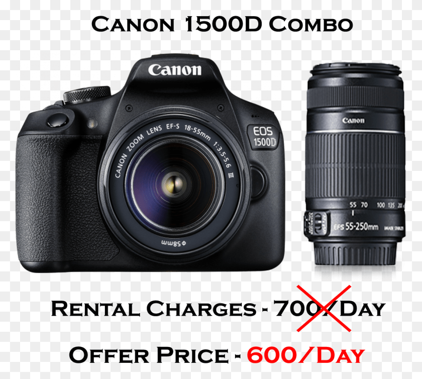 1060x944 Canon 1500d Canon Eos 1500d Dslr Camera With 18 55mm Lens Kit, Electronics, Camera Lens, Digital Camera HD PNG Download