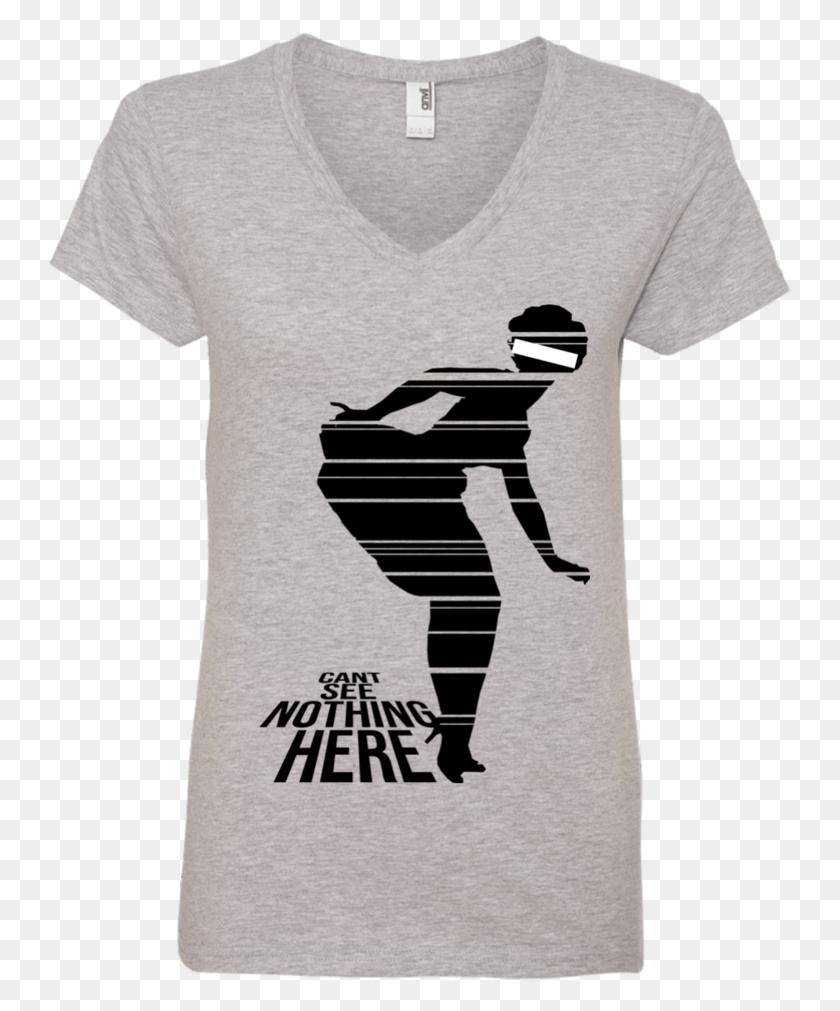 745x951 Cant See Nothing Here Vintage Girl Ladies39 V Neck Gamer Girl T Shirt Designs, Clothing, Apparel, T-shirt HD PNG Download