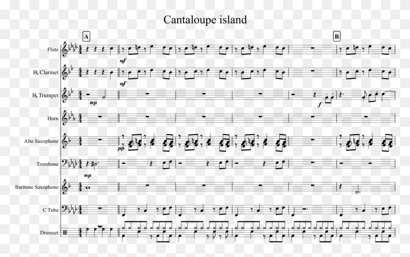 1092x654 Cantaloupe Island Sheet Music 1 Of 11 Pages Take On Me Band Score, Gray, World Of Warcraft HD PNG Download