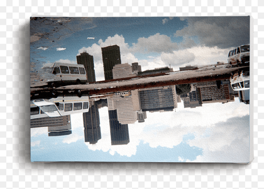 867x605 Canvas Print Skyline Reflection Skyline, Transportation, Vehicle, Poster HD PNG Download