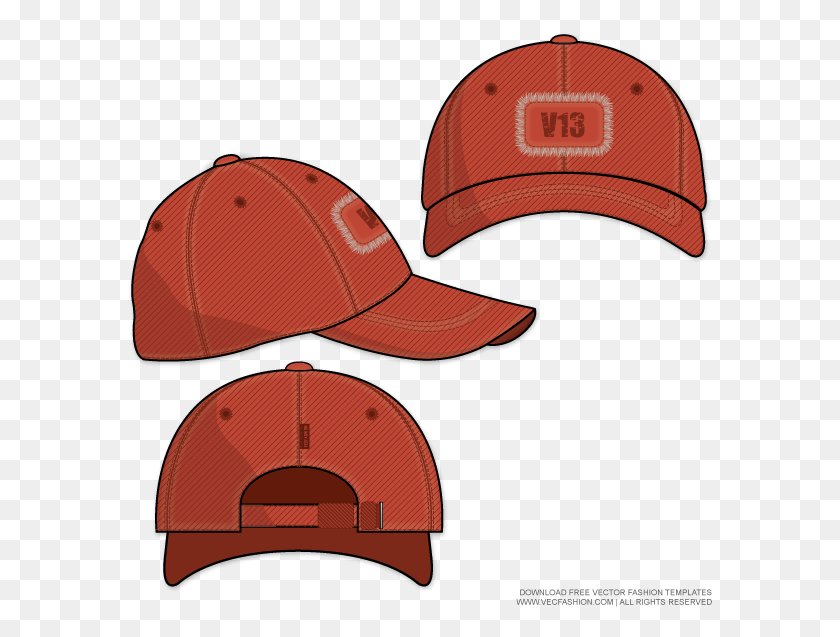 587x577 Cap Template Flat Baseball Hat Flat Design, Clothing, Apparel, Baseball Cap HD PNG Download