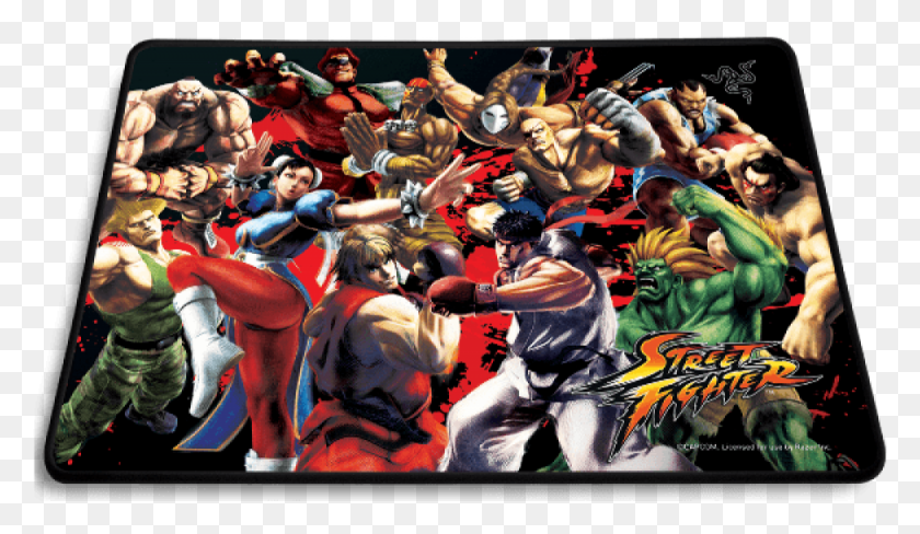 975x536 Capcom And Razer Team Up For Street Fighter Mouse Mat Super Street Fighter 2 Mousepad, Person, Sport, People HD PNG Download