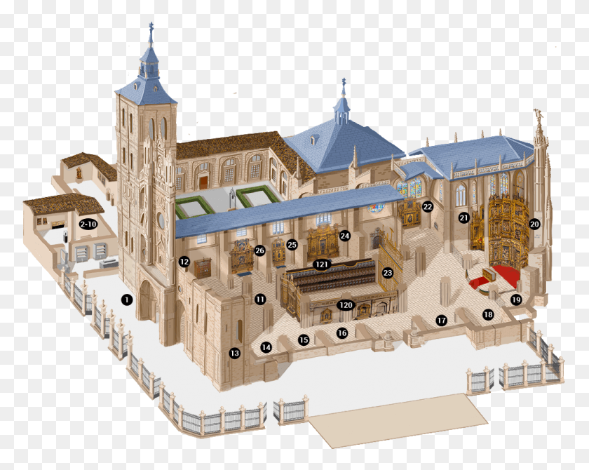 1034x809 Capillas Virgen Del Pajarito Y Virgen De Guadalupe Castle, Plan, Plot, Diagram HD PNG Download