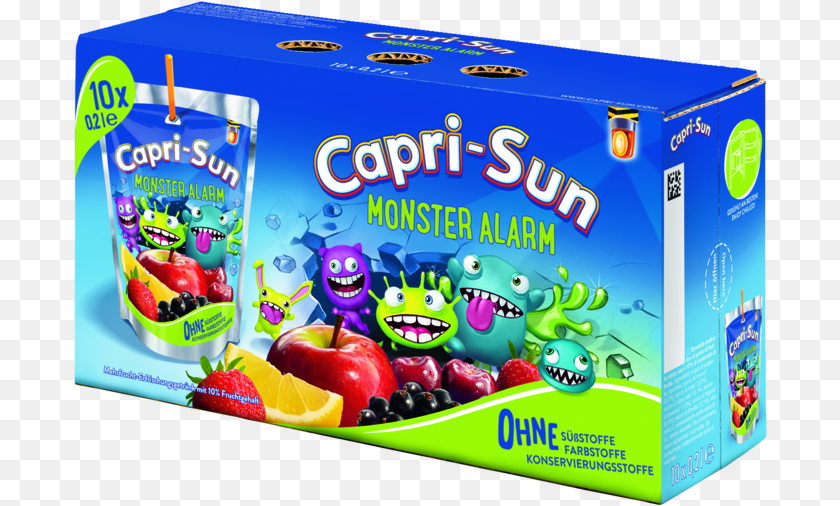 694x506 Capri Sun Monster Alarm Capri Sun, Apple, Food, Fruit, Plant Sticker PNG