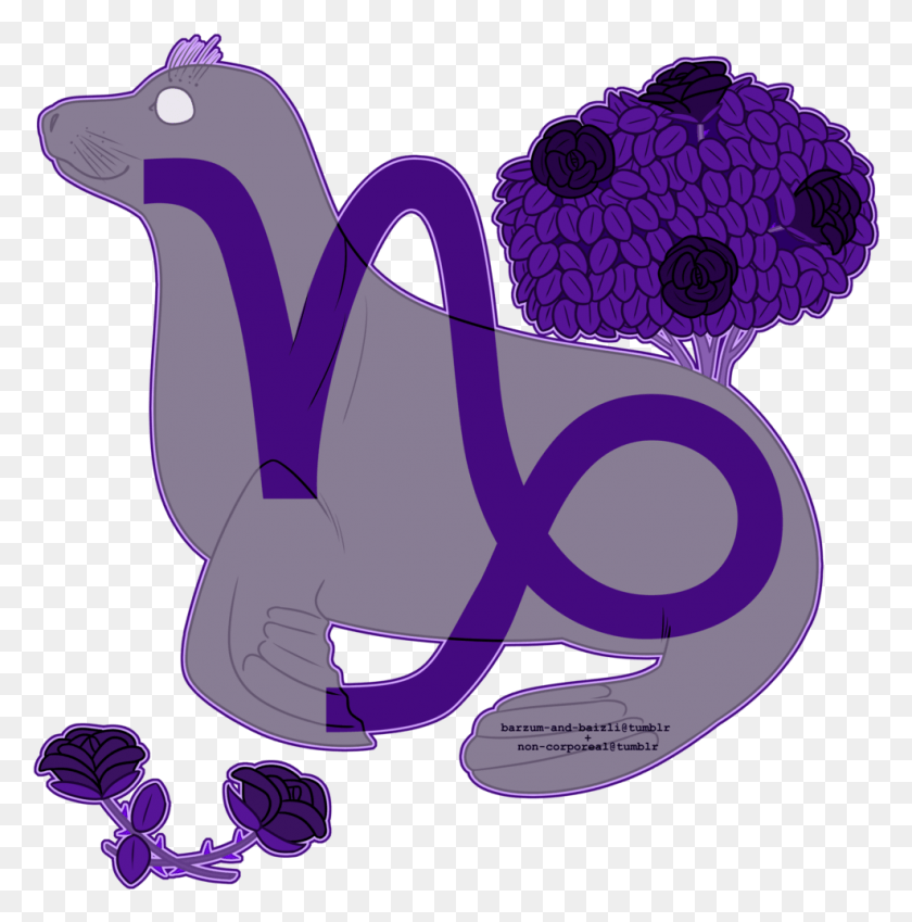 987x999 Capricorn Sign Of The Capricious Purpleprospitrage Illustration, Purple, Graphics HD PNG Download