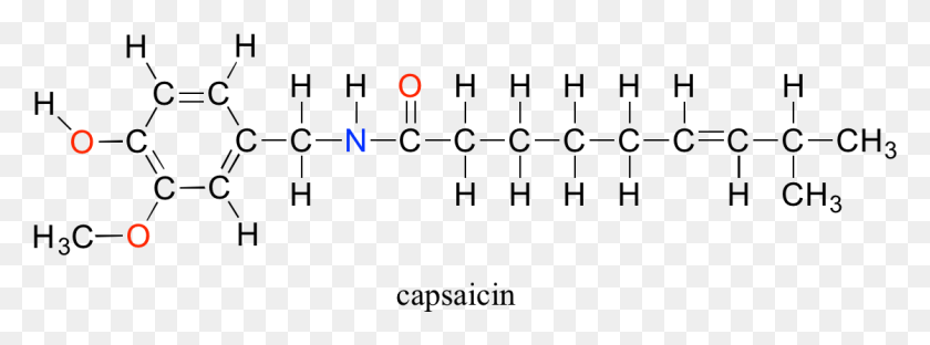 1119x362 Descargar Png / Capsaicina Fórmula Estructural De Capsaicina