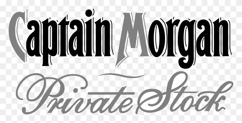 2400x1132 Capt Morgan2 Logo Transparent Black And White, Text, Alphabet, Symbol HD PNG Download