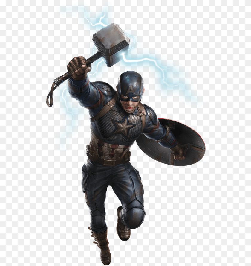 541x889 Captain America Mjolnir, Adult, Male, Man, Person Sticker PNG