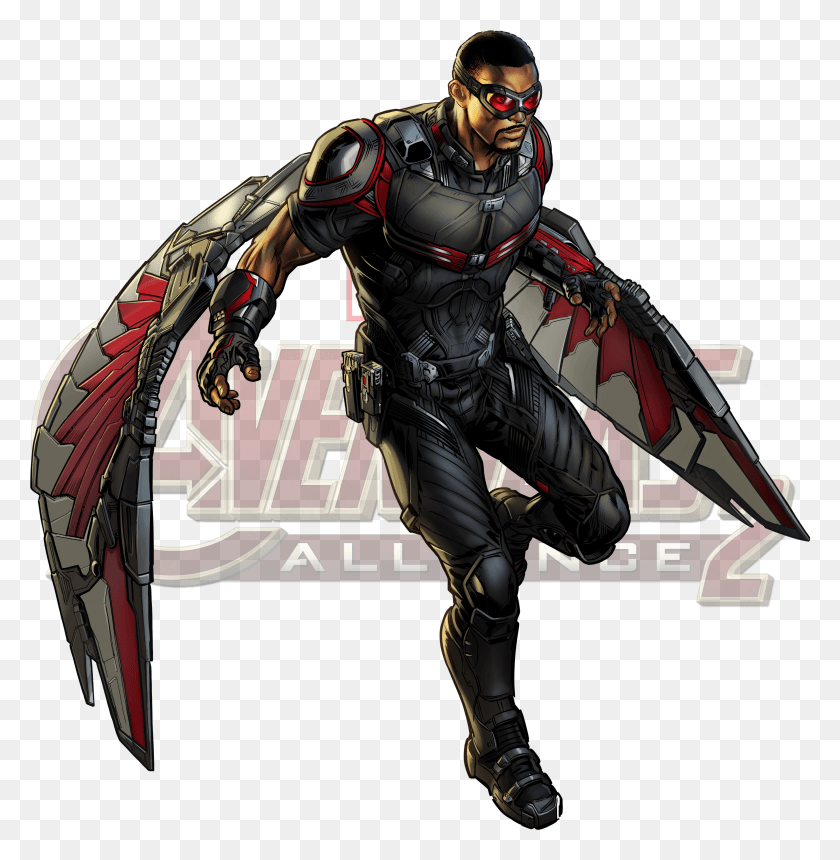 2750x2824 Capitán Falcon Falcon Marvel Avengers Alliance, Persona, Humano, Ropa Hd Png