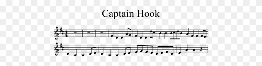 498x152 Captain Hook Sheet Music, Gray, World Of Warcraft HD PNG Download