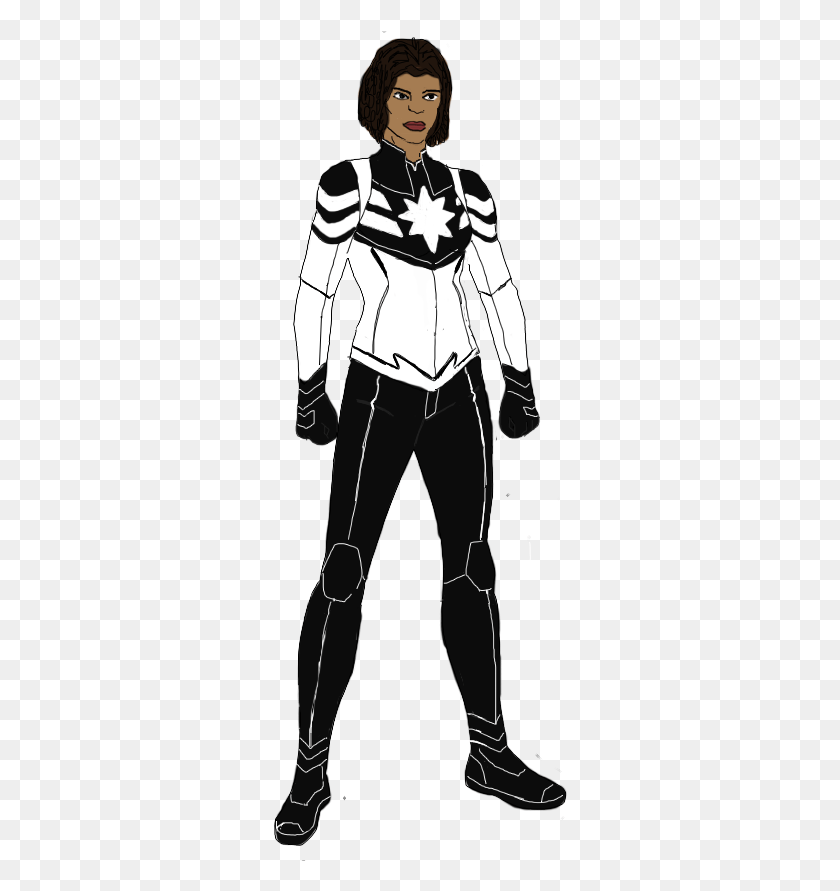 296x831 Captain Marvel By Jsenior Monica Rambeau Redesign, Person, Human, Manga HD PNG Download