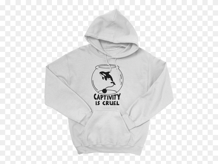 504x572 Captivity Is Cruel Orca Whale White Hoodie Sweatshirt, Clothing, Apparel, Sweater HD PNG Download