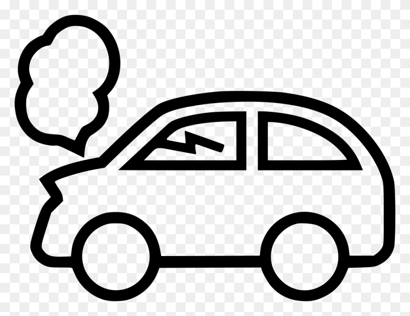 980x740 Car Accident Comments Small Car Clipart Black And White, Vehicle, Transportation, Automobile HD PNG Download