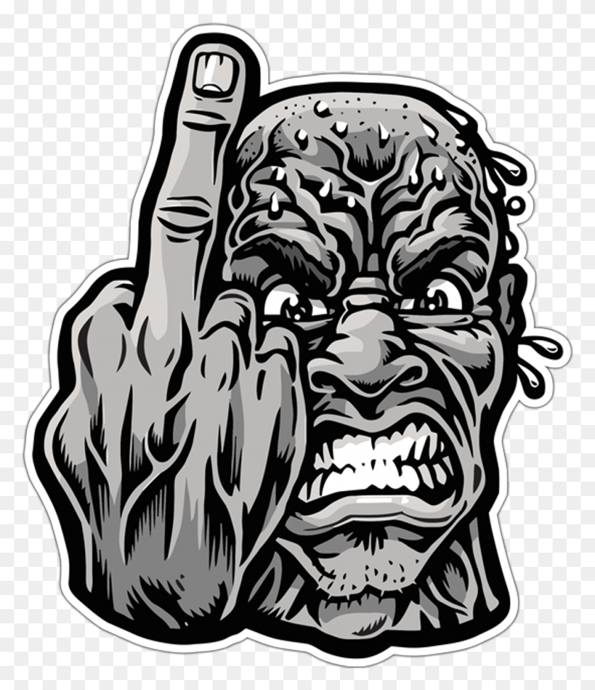 988x1158 Car Amp Motorbike Stickers Angry Man Sticker, Statue, Sculpture HD PNG Download