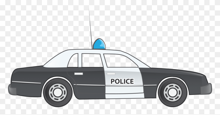 2609x1280 Car Clipart Police Police Car Drawing Side, Vehicle, Transportation, Automobile HD PNG Download