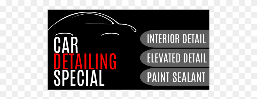 531x266 Car Detailing Special With Car Outline Graphic And Auto Car Interior Detailing Baners, Word, Text, Alphabet HD PNG Download