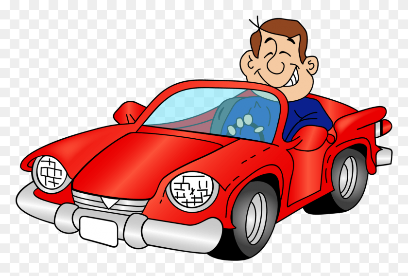 1509x982 Car Driving Car With Driver Cartoon, Vehicle, Transportation, Automobile HD PNG Download