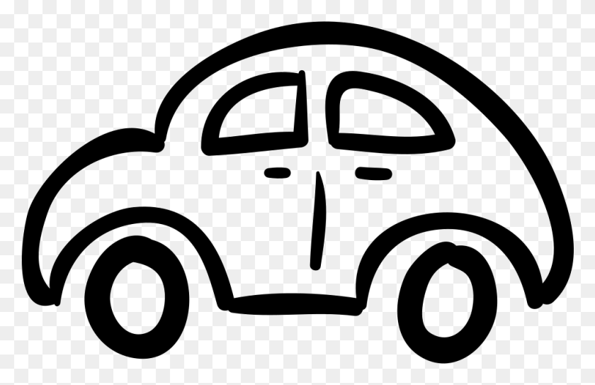 981x608 Car Hand Drawn Rounded Drawn Car, Stencil, Vehicle, Transportation HD PNG Download