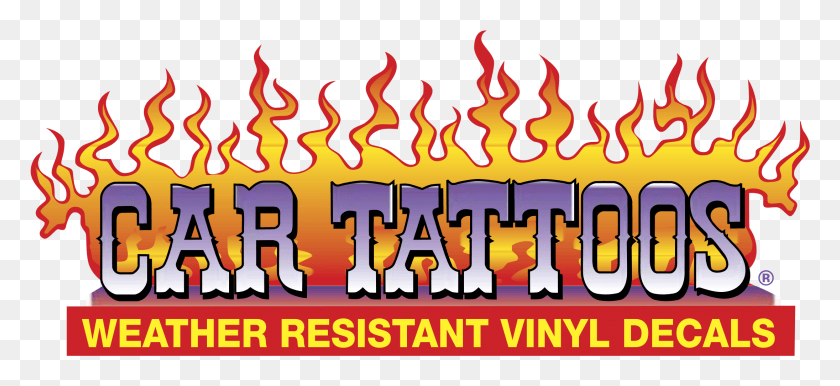 2191x917 Car Tattoos Logo Transparent Graphic Design, Text, Lighting, Fire Descargar Hd Png