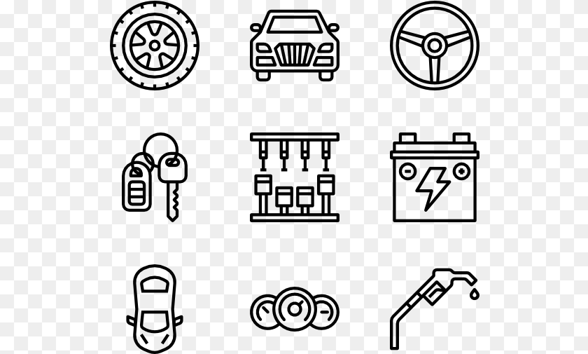 529x505 Car Transport Icons, Gray Sticker PNG