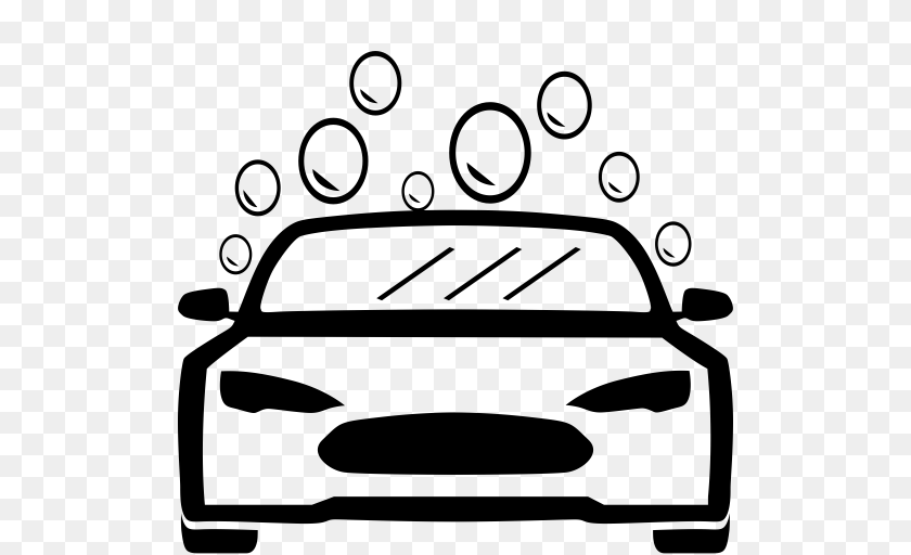 512x512 Car Wash Simplified Edition Car Wash Car Wash Service Icon, Gray PNG