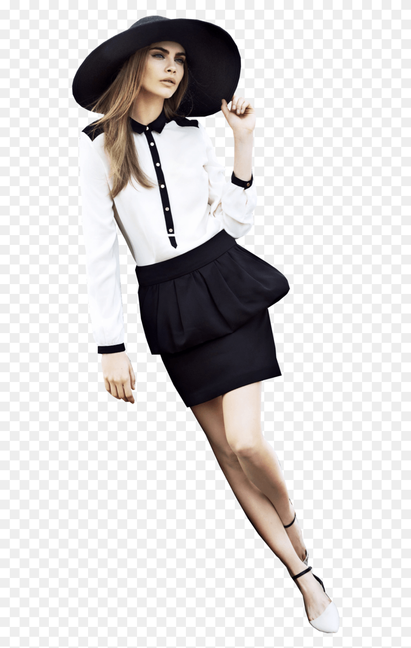 550x1263 Cara Delevingne Pencil Skirt, Clothing, Apparel, Sleeve HD PNG Download