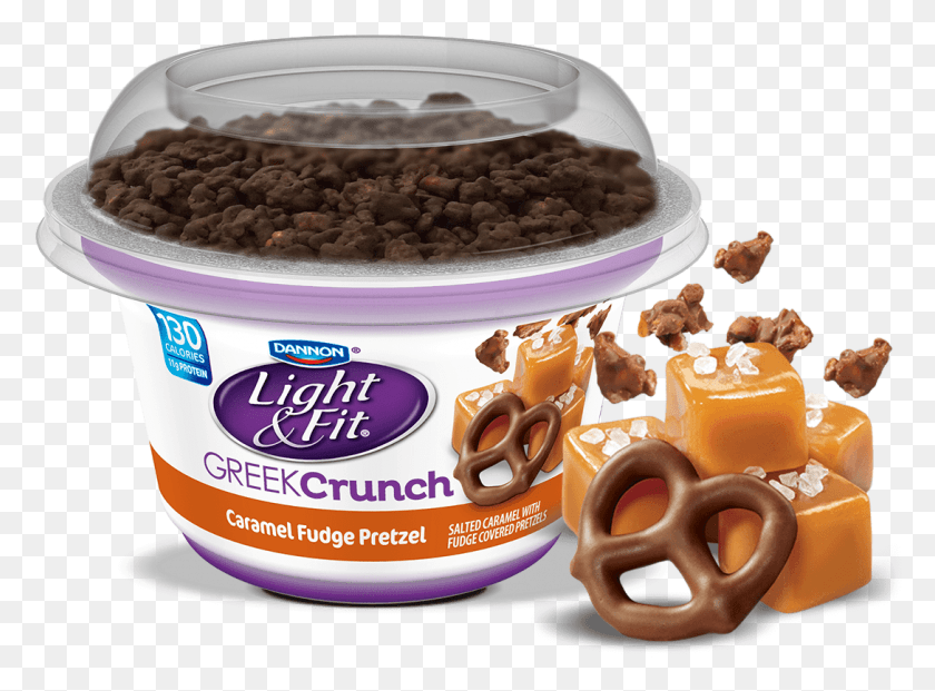 1088x783 Caramel Fudge Pretzel Nonfat Greek Yogurt Crunch Salted Caramel Pretzel Yogurt, Food, Slow Cooker, Cooker HD PNG Download