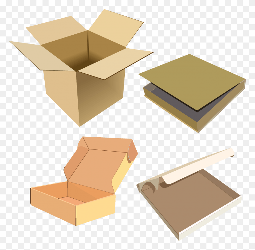 2446x2394 Cardboard Boxes 01 Free Vector Box, Carton HD PNG Download